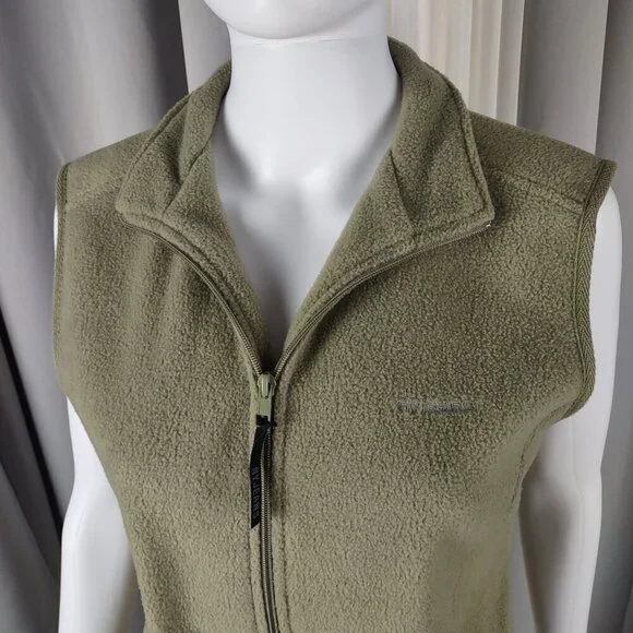 New York & Company NY Jeans Women’s Olive Green Full-Zip Fleece Vest Size Medium - Picture 3 of 10